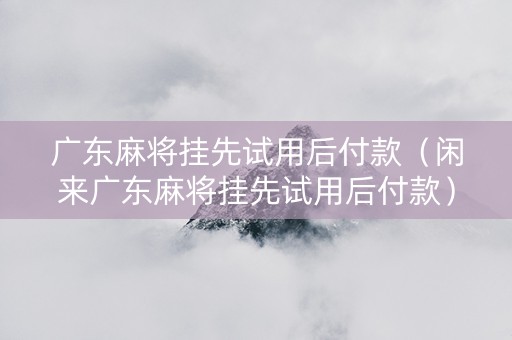 广东麻将挂先试用后付款（闲来广东麻将挂先试用后付款）