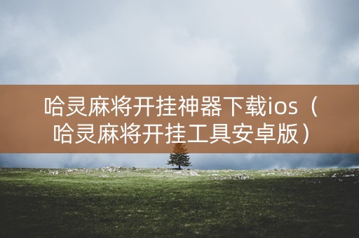 哈灵麻将开挂神器下载ios（哈灵麻将开挂工具安卓版）