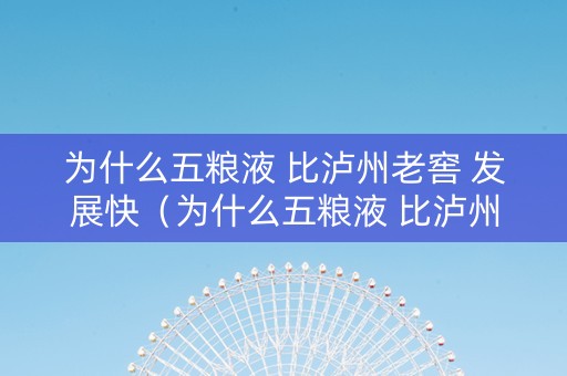 为什么五粮液 比泸州老窖 发展快（为什么五粮液 比泸州老窖 发展快呢）