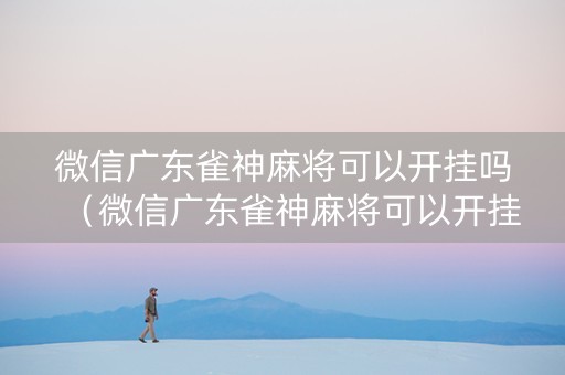 微信广东雀神麻将可以开挂吗（微信广东雀神麻将可以开挂吗百度知道）