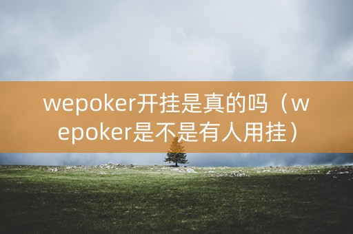 wepoker开挂是真的吗（wepoker是不是有人用挂）