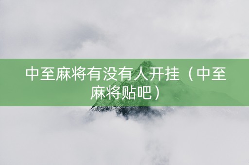 中至麻将有没有人开挂（中至麻将贴吧）