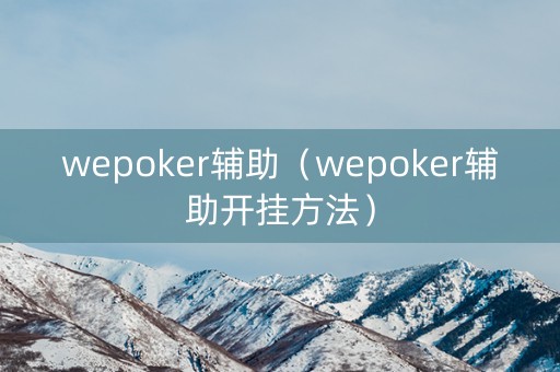 wepoker辅助（wepoker辅助开挂方法）