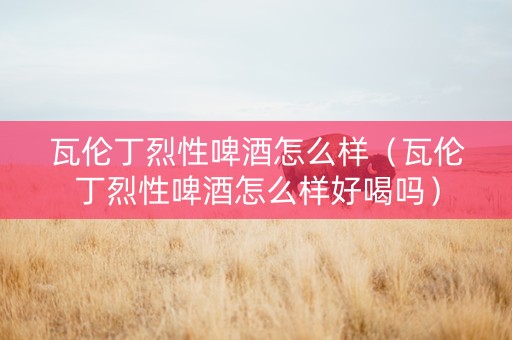 瓦伦丁烈性啤酒怎么样（瓦伦丁烈性啤酒怎么样好喝吗）