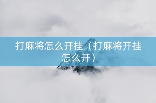 打麻将怎么开挂（打麻将开挂怎么开）