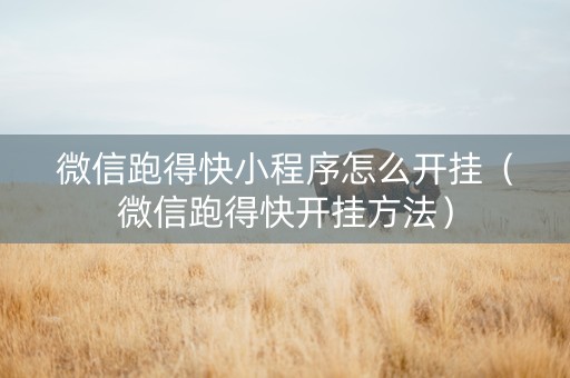 微信跑得快小程序怎么开挂（微信跑得快开挂方法）