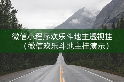 微信小程序欢乐斗地主透视挂（微信欢乐斗地主挂演示）