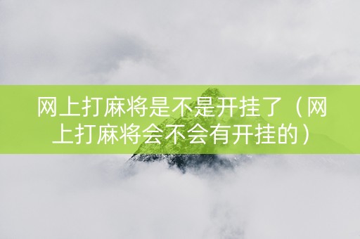 网上打麻将是不是开挂了（网上打麻将会不会有开挂的）