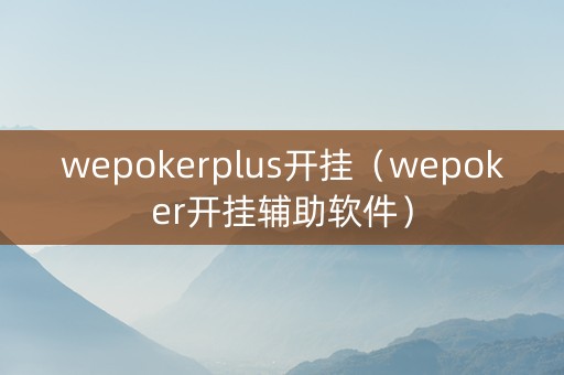 wepokerplus开挂（wepoker开挂辅助软件）