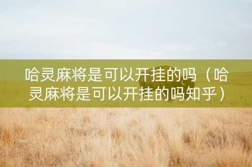 哈灵麻将是可以开挂的吗（哈灵麻将是可以开挂的吗知乎）