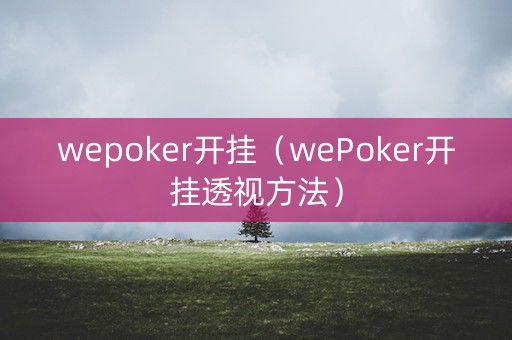 wepoker开挂（wePoker开挂透视方法）