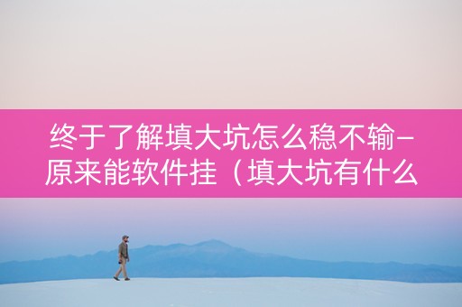 终于了解填大坑怎么稳不输—原来能软件挂（填大坑有什么技巧吗）