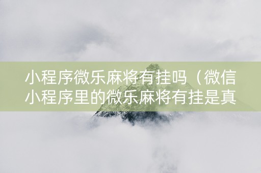 小程序微乐麻将有挂吗（微信小程序里的微乐麻将有挂是真的吗）