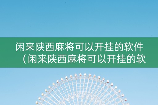 闲来陕西麻将可以开挂的软件（闲来陕西麻将可以开挂的软件叫什么）