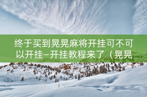 终于买到晃晃麻将开挂可不可以开挂—开挂教程来了（晃晃麻将玩法介绍）