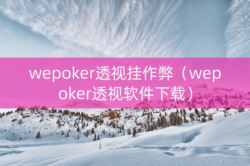 wepoker透视挂作弊（wepoker透视软件下载）