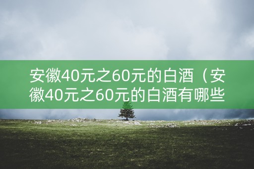 安徽40元之60元的白酒（安徽40元之60元的白酒有哪些）