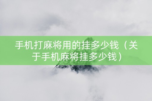 手机打麻将用的挂多少钱（关于手机麻将挂多少钱）