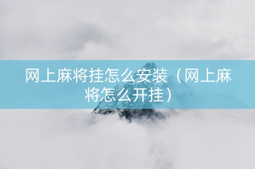 网上麻将挂怎么安装（网上麻将怎么开挂）