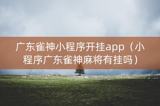 广东雀神小程序开挂app（小程序广东雀神麻将有挂吗）