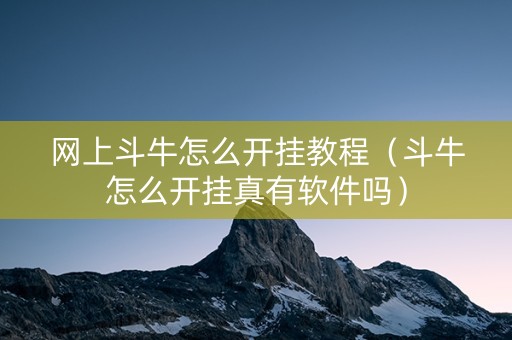 网上斗牛怎么开挂教程（斗牛怎么开挂真有软件吗）