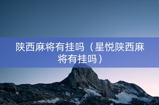 陕西麻将有挂吗（星悦陕西麻将有挂吗）