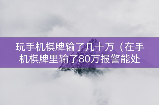 玩手机棋牌输了几十万（在手机棋牌里输了80万报警能处理吗）