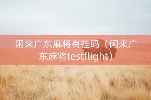 闲来广东麻将有挂吗（闲来广东麻将testflight）