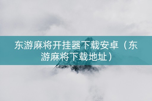 东游麻将开挂器下载安卓（东游麻将下载地址）