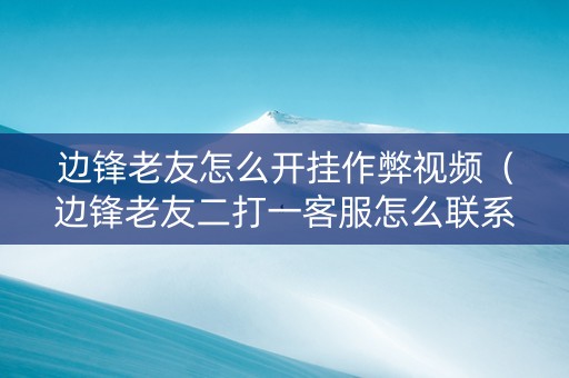 边锋老友怎么开挂作弊视频（边锋老友二打一客服怎么联系?）