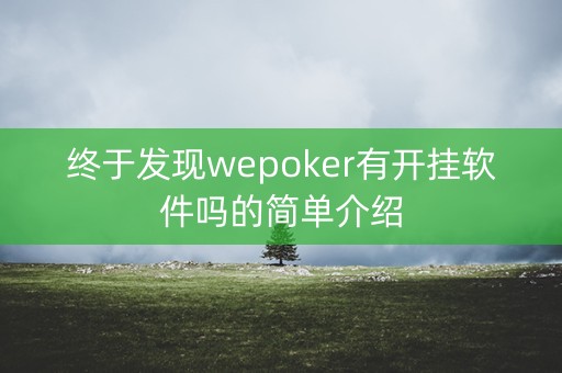 终于发现wepoker有开挂软件吗的简单介绍