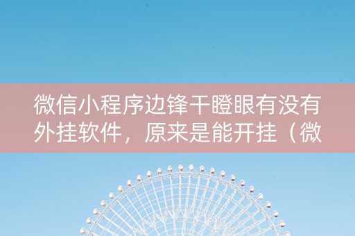 微信小程序边锋干瞪眼有没有外挂软件，原来是能开挂（微信边锋干瞪眼怎么样能赢）