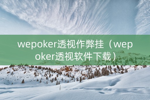 wepoker透视作弊挂（wepoker透视软件下载）