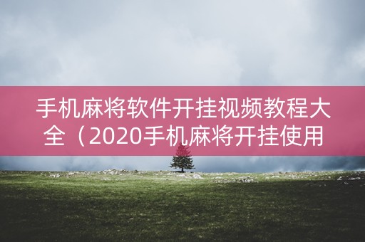 手机麻将软件开挂视频教程大全（2020手机麻将开挂使用办法）