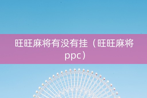 旺旺麻将有没有挂（旺旺麻将 ppc）