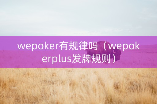 wepoker有规律吗（wepokerplus发牌规则）