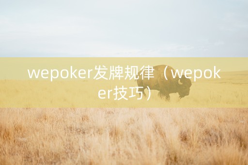 wepoker发牌规律（wepoker技巧）