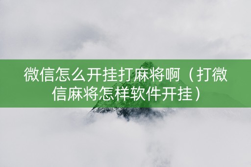 微信怎么开挂打麻将啊（打微信麻将怎样软件开挂）