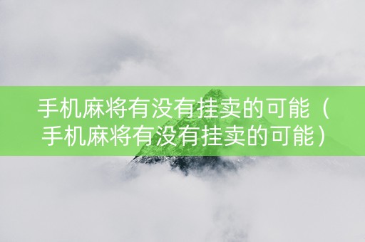 手机麻将有没有挂卖的可能（手机麻将有没有挂卖的可能）