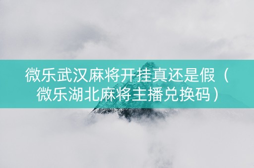 微乐武汉麻将开挂真还是假（微乐湖北麻将主播兑换码）