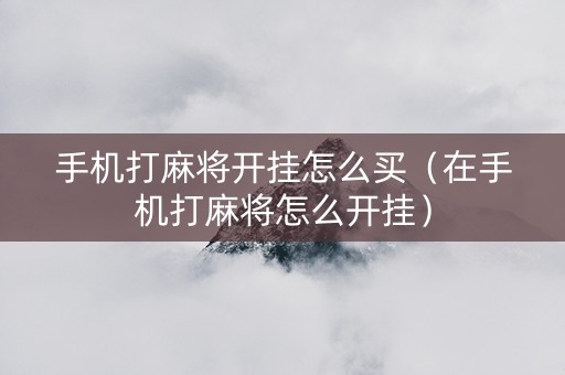 手机打麻将开挂怎么买（在手机打麻将怎么开挂）