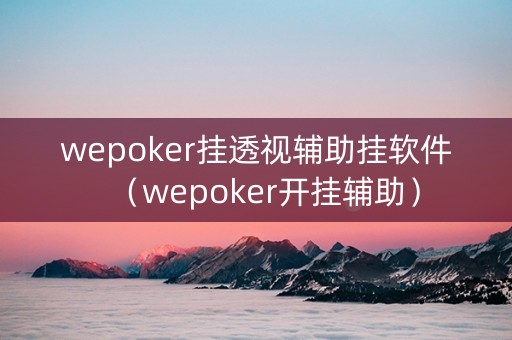 wepoker挂透视辅助挂软件（wepoker开挂辅助）