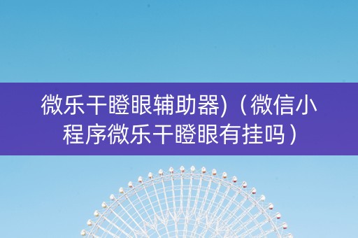 微乐干瞪眼辅助器)（微信小程序微乐干瞪眼有挂吗）