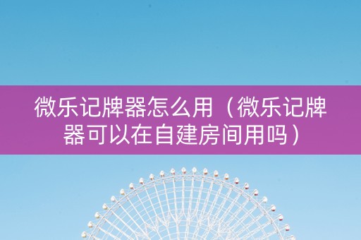 微乐记牌器怎么用（微乐记牌器可以在自建房间用吗）