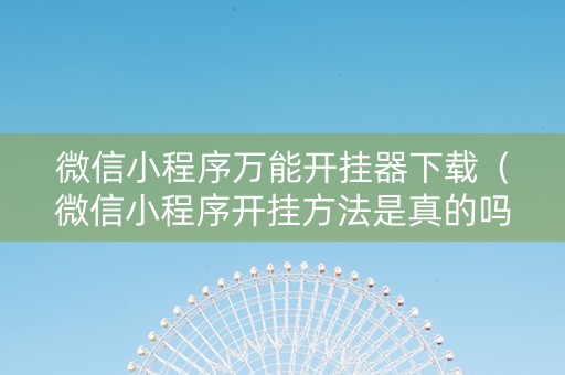 微信小程序万能开挂器下载（微信小程序开挂方法是真的吗）