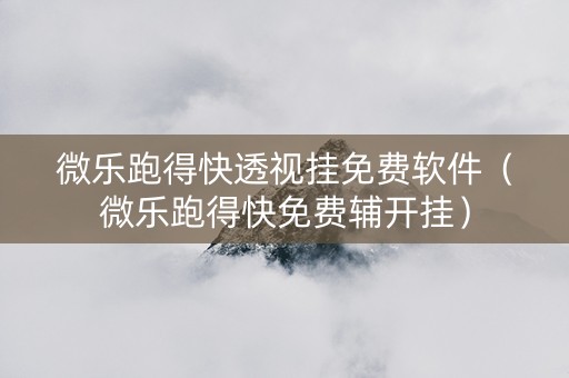 微乐跑得快透视挂免费软件（微乐跑得快免费辅开挂）