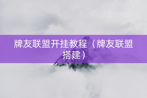 牌友联盟开挂教程（牌友联盟搭建）