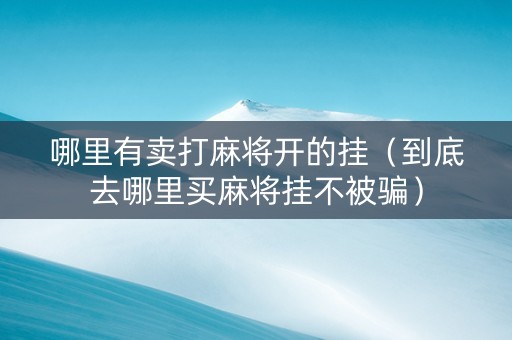 哪里有卖打麻将开的挂（到底去哪里买麻将挂不被骗）