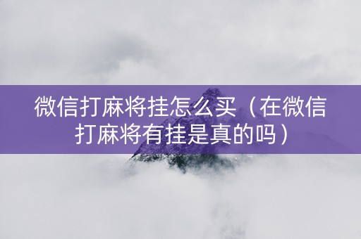 微信打麻将挂怎么买（在微信打麻将有挂是真的吗）