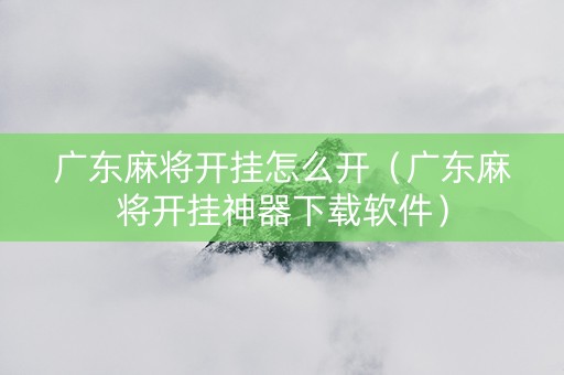 广东麻将开挂怎么开（广东麻将开挂神器下载软件）